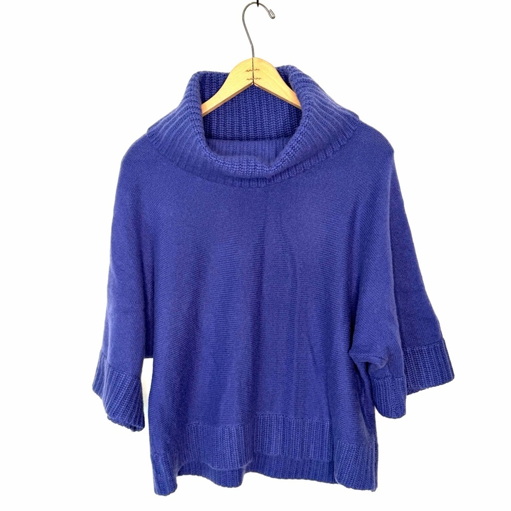 Lord & Taylor Cashmere Short Dolman Sleeve Turtleneck Sweater Size Medium